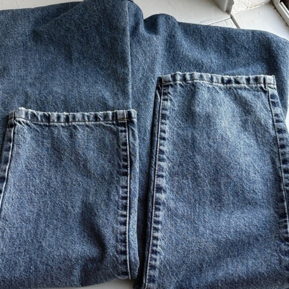 Cotton On Womens Jeans 6 Long Straight Leg Med Wash Distressed Ripped - Picture 12 of 12